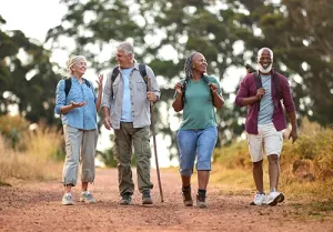 Group Of Active Senior Friends Enjoying Hiking