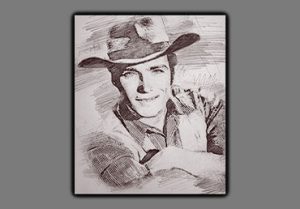 A fan made pencil drawing of Clint Eastwood