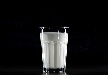 Magnesium-rich milk is photographed.