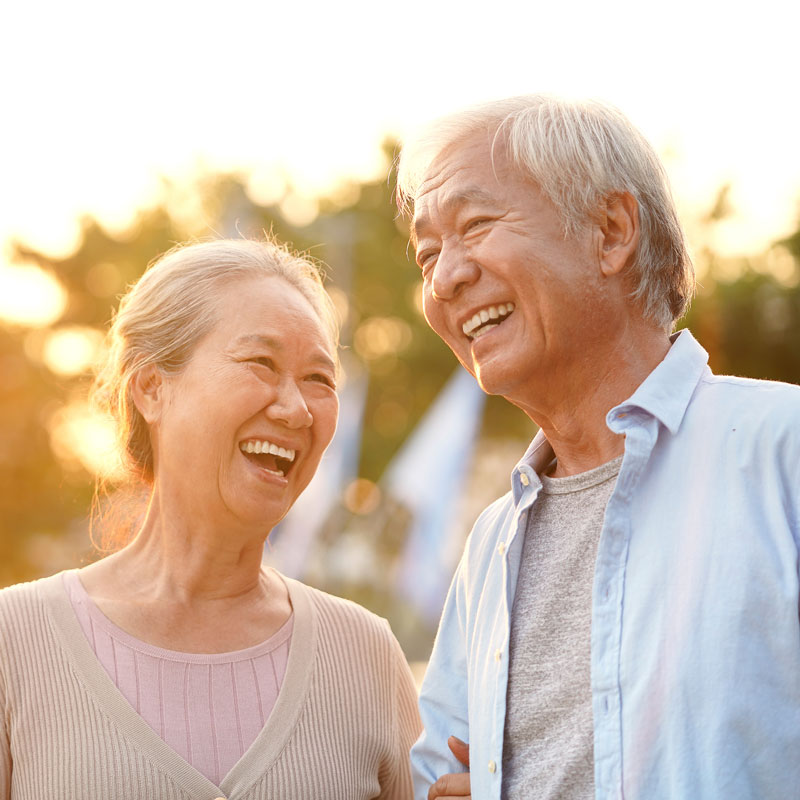 Happy senior couple outdoors