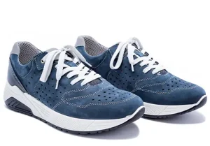 Elegant light blue sports shoes.