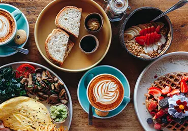 Morning breakfast on table