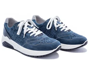 Elegant light blue sports shoes.